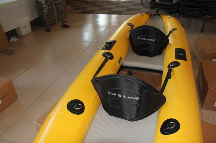 25cm Diameter Two Person Inflatable Kayak Double - Bladed Paddle With Transparent Window