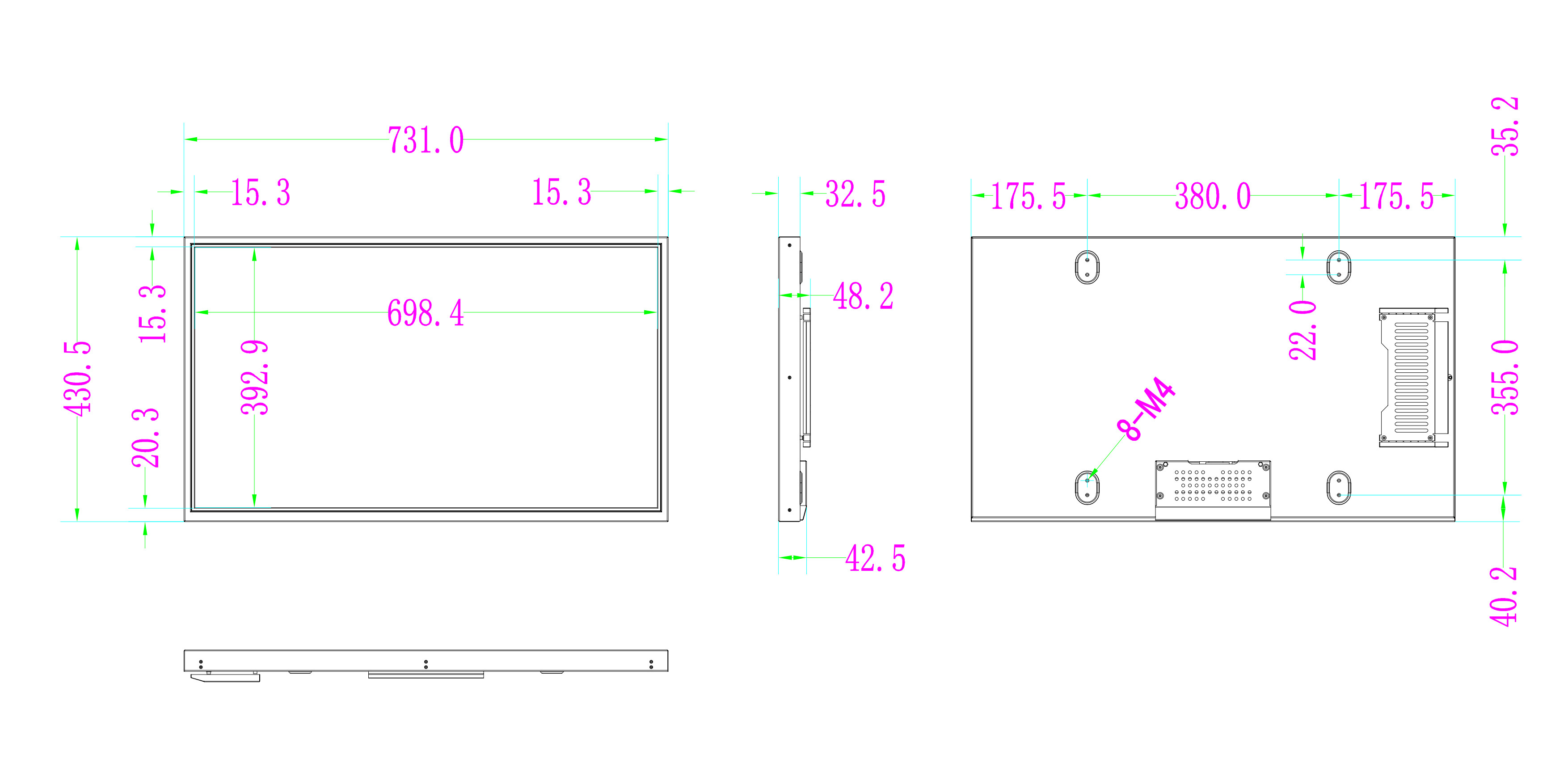 32 Inch Hi Tni Tft LCD 2000 Nits High Tni Monitor Lcd Panel LED Driver