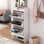 Wooden shoe cabinet with painting