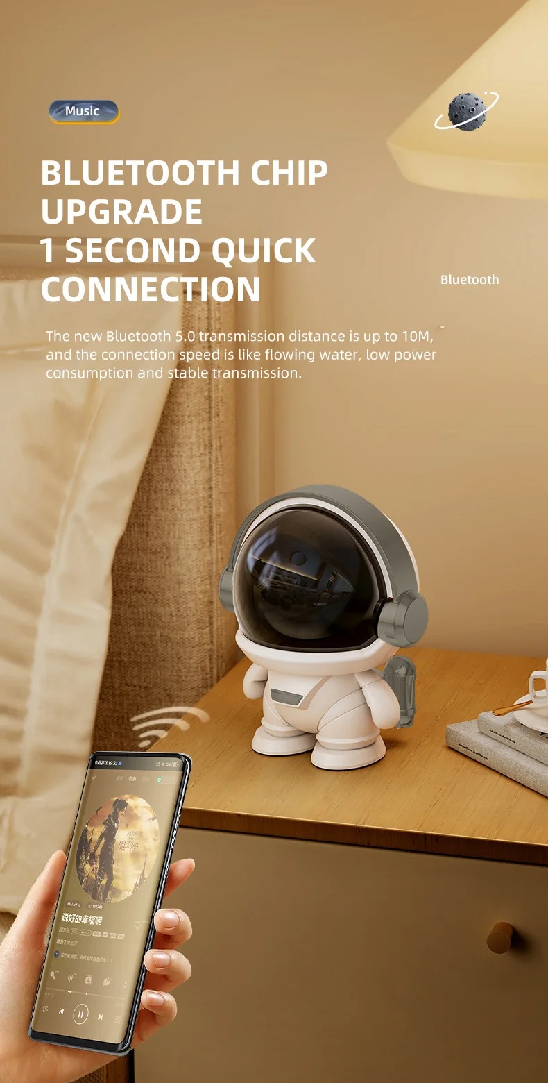 Experience Music in Style Astronaut BT5.0 Music Player for Home System Subwoofer
