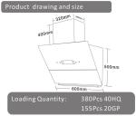 Modern Kitchen Appliances Dual Motor Wall Mount Vent Hood 1500M/hr