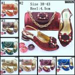 Supoo Good quality wedding shoes matching bags african lower heel shoes for