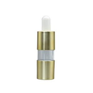 Quality Gold Empty Essential Oil Bottle 20ml 0.25ml Dosage UV Coating Liquid Dropper With Bulb wholesale