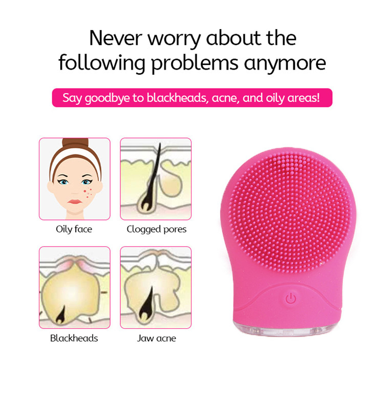 Skin Facial cleansing instrument Silicone Cleaning Face Scrubber Equipment Vibrating Massager