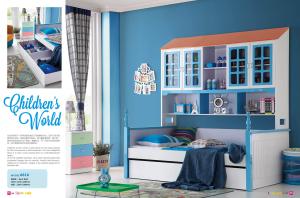 Quality children bunk bed with bookcase furniture,#6616 wholesale