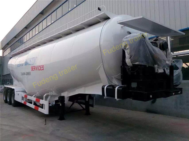V / W Shape 80 Ton Bulk Cement Semi Trailer For Carrying Cement , Powder , Silos