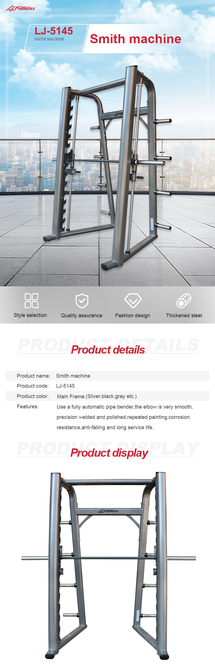 Commercial Grade Gym Smith Machine Squat Fitness Equipment