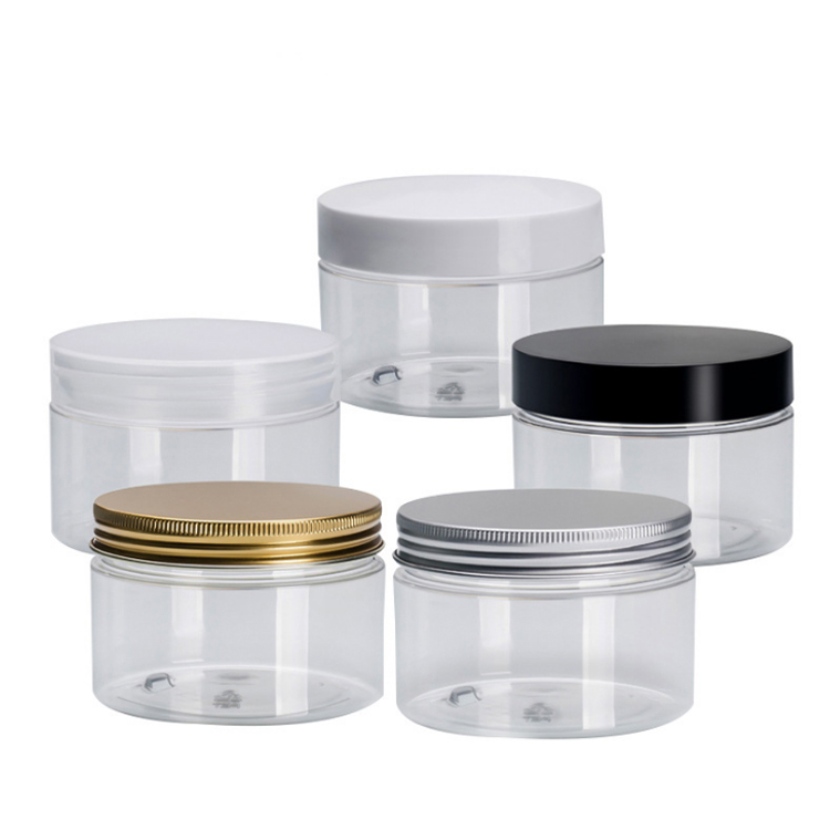 Various Size 100ml 300ml 450ml 550ml 650ml 900ml 1320ml Empty PET Clear Pet Jar With Aluminum Plastic Screw Lid