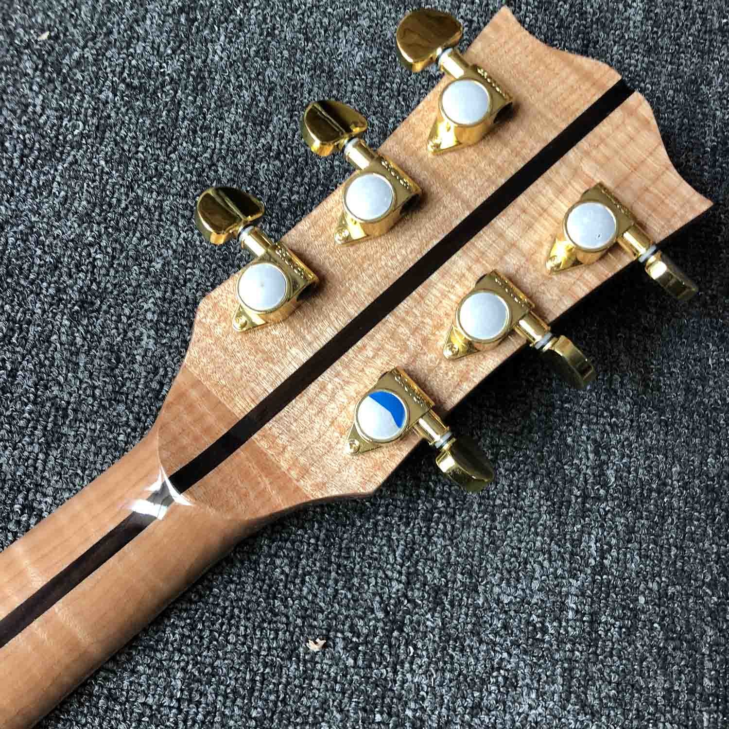Solid Cocobolo Back Side Jumbo 43 Inch Acoustic Guitar with Abalone Binding and Flamed Maple Neck