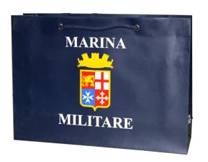 Quality OEM Classic MARINA 250g Paper Carrier Bag With shining logo /cotton rope wholesale