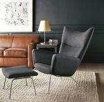 Wing chair livigroom furniture Fabric Covered Sectional hotel single Sofa with