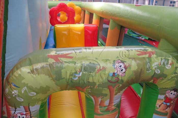 0.9mm PVC Large Inflatable Slide With Air Bouncer , Adults / Kids Blow Up Slide