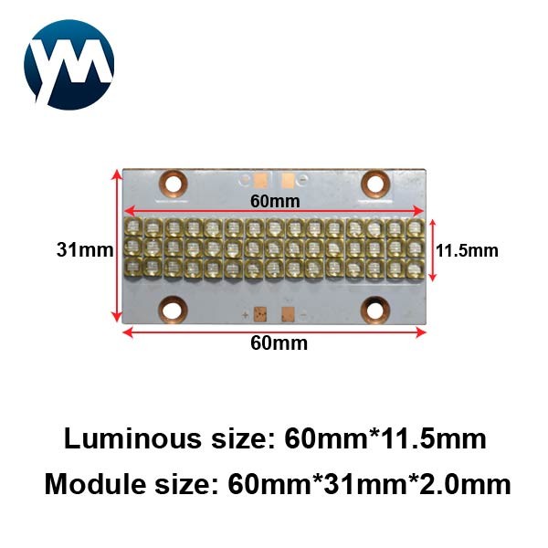 UV Light Module 135W led module light 3535 3W quartz lens lamp beads