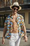 Summer Button Up Shirts Mens Short Sleeve Hawaiian Casual Floral Shirts