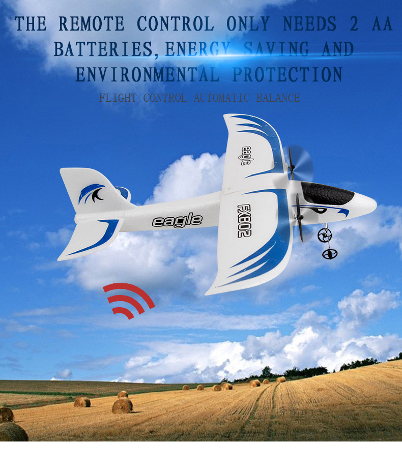 Fx802 2.4g 2ch Epp Foam Eagle Rc Airplane Rtf Fixed Wing Electric Outdoor Remote Control Plane Aircraft Rc Glider Flying Toys
