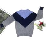 Sweater Supplier Children Kid Knitwear 100% Cotton Crew Neck Geometric Pattern