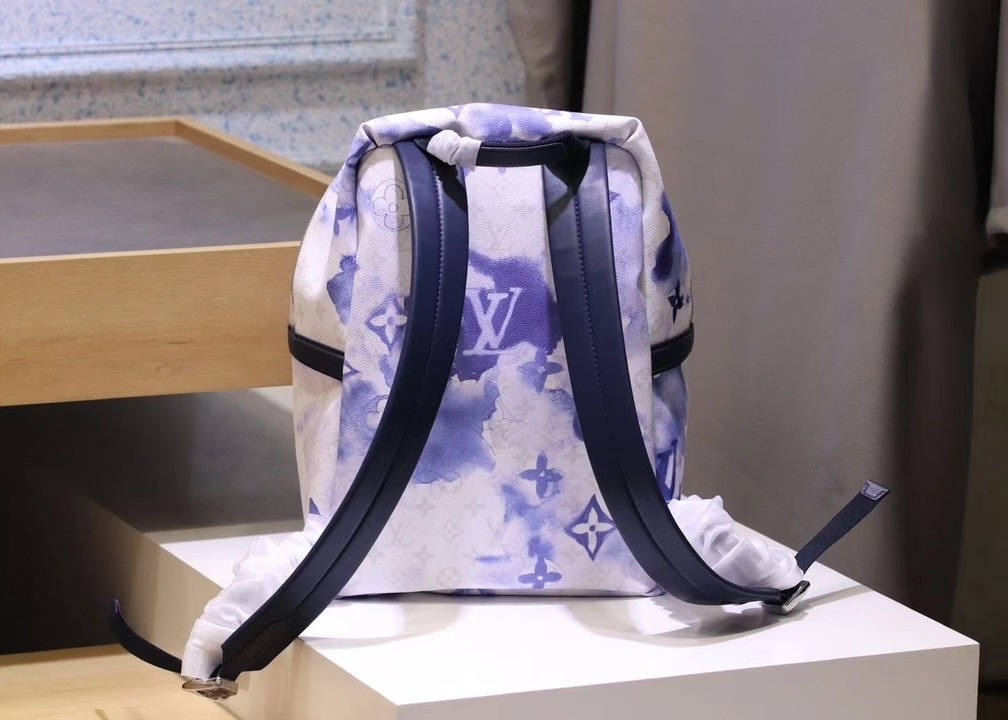Watercolor Blue Canvas Backpack
