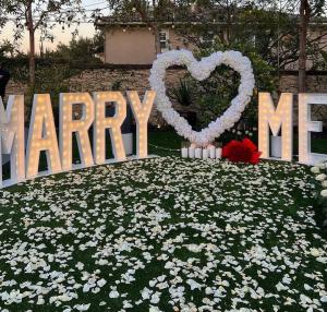 Quality 5000 Hours Working Lifetime Marquee Light Up Letters Will You Marry Me Neon Sign Wedding Party Sign wholesale