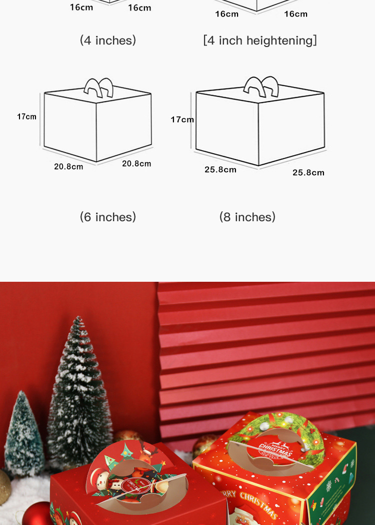 Sell 4 6 8 10 12 14 Inch Alibaba Baking Food Cookies Dessert Cake Boxes with Handle