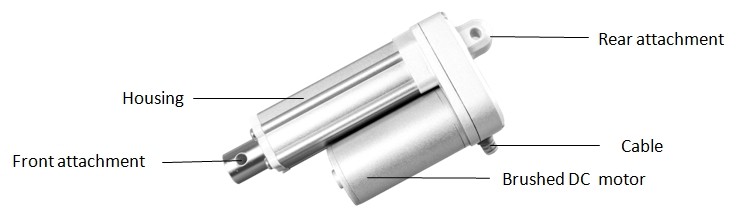 Brush Motor 12 Volt High Speed Actuator Light Duty Linear Actuator With Compact Size