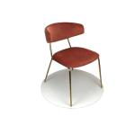 Velvet Seater 750mm Contemporary Leisure Chair with Gold Plating Metal Leg