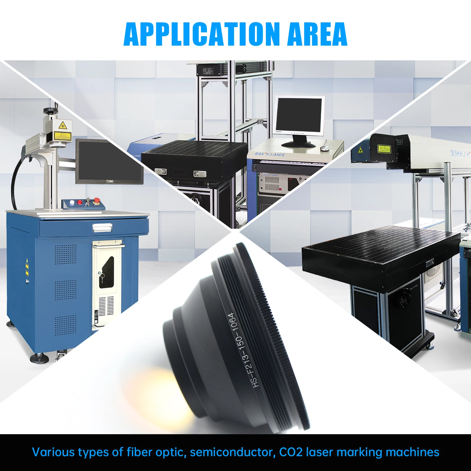 F-Theta 1064nm Laser Focus Lens 63-680mm For YAG Fiber Laser Galvo System