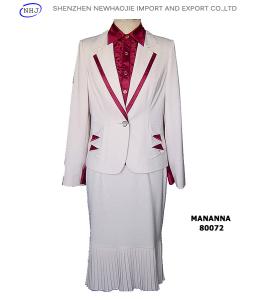 Quality ladies fashion new styles for 3-pieces white skirt suits for women wholesale