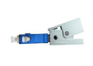 Quality SC Metal Square Silver Color Bare Optical Fiber Adapter , Fiber Optic Cable Adapter wholesale