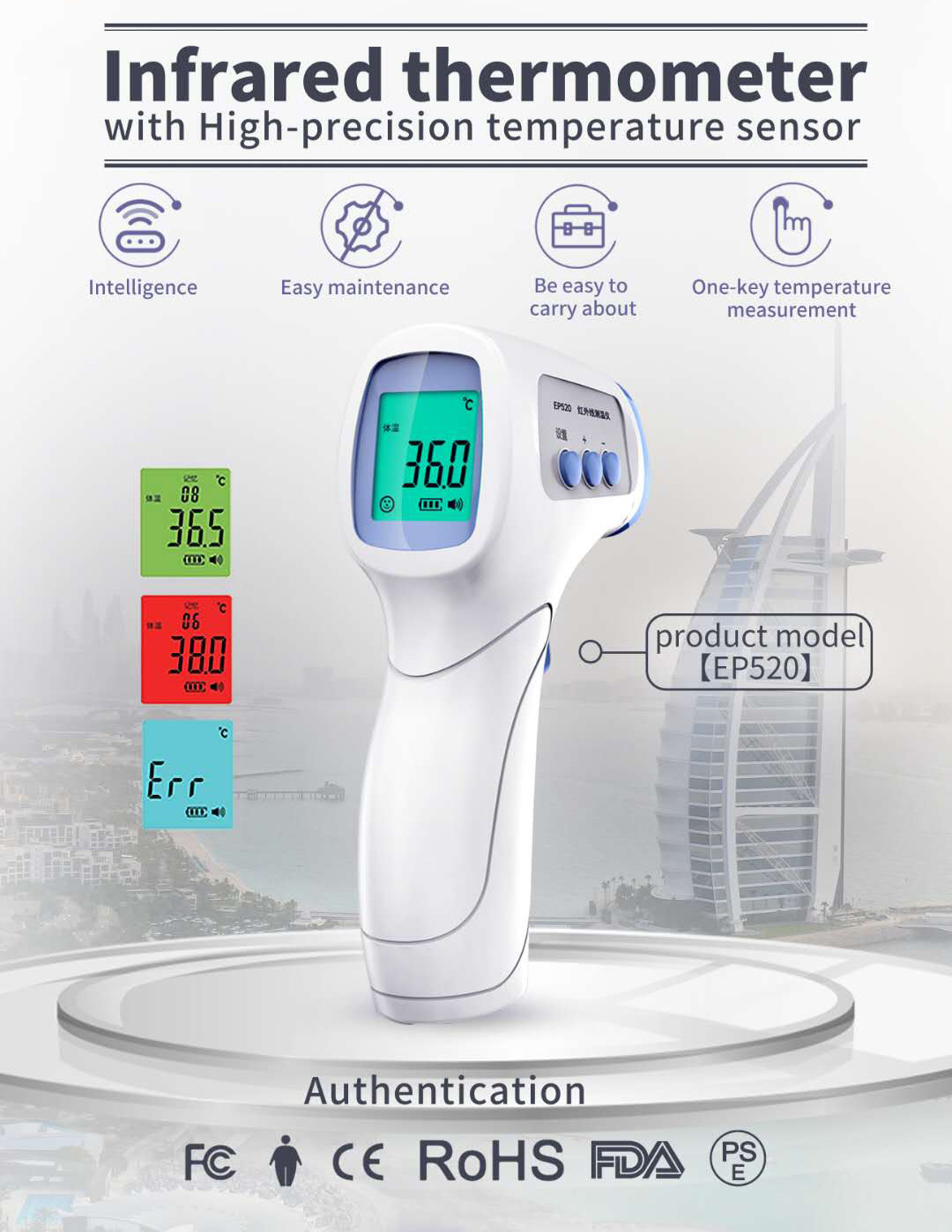 Digital Non-Contact Infrared Forehead Thermometer EP520