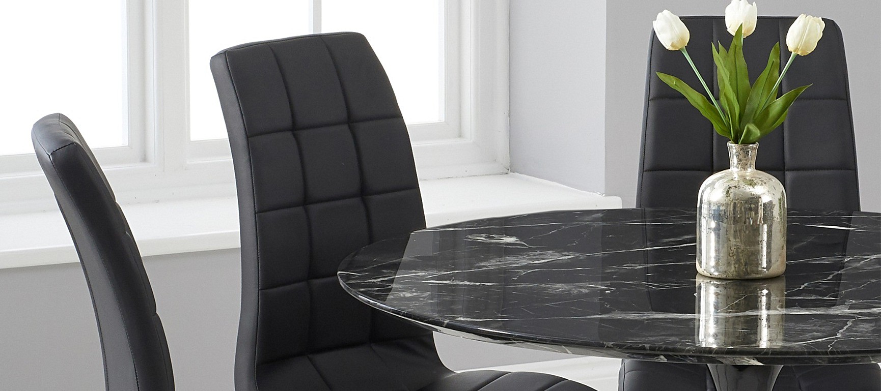 Oem 120cm Round Marble Dining Table Set For Breakfast