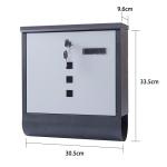 High Quality Wall Mount Lockable Modern Outdoor Galvanized Metal Mailbox