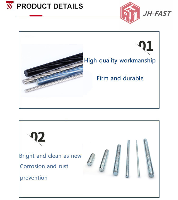 Full Threaded Rod All Thread Rod Grade 8 M6 M8 M10 M16 M20 with Thread Inserts