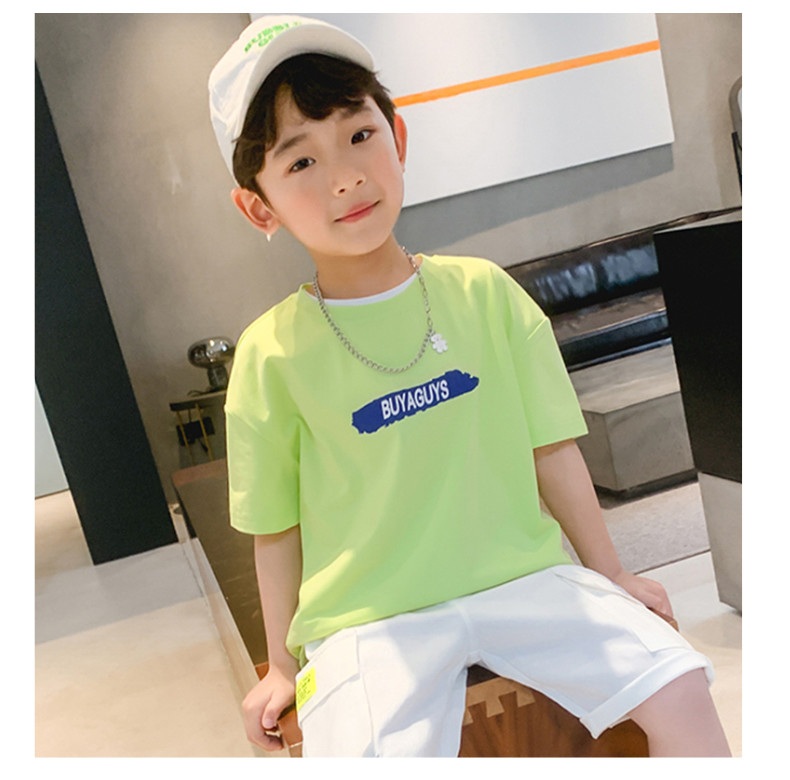 Pure Cotton T Shirt Childrens Summer Clothes Breathable Cool Boys Short Sleeved Top