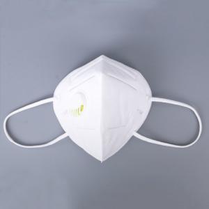 Quality Ear Mounted White KN95 Filter Mask Folding Valved Dust Mask 155mm*105mm wholesale