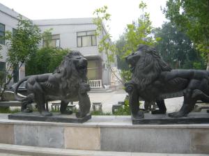 Quality Black marble lions sculpture wholesale