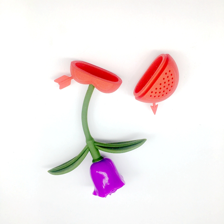 Unique silicone rose tea infuser personalized soft food grade silicone tea container mini silicone tea infuser