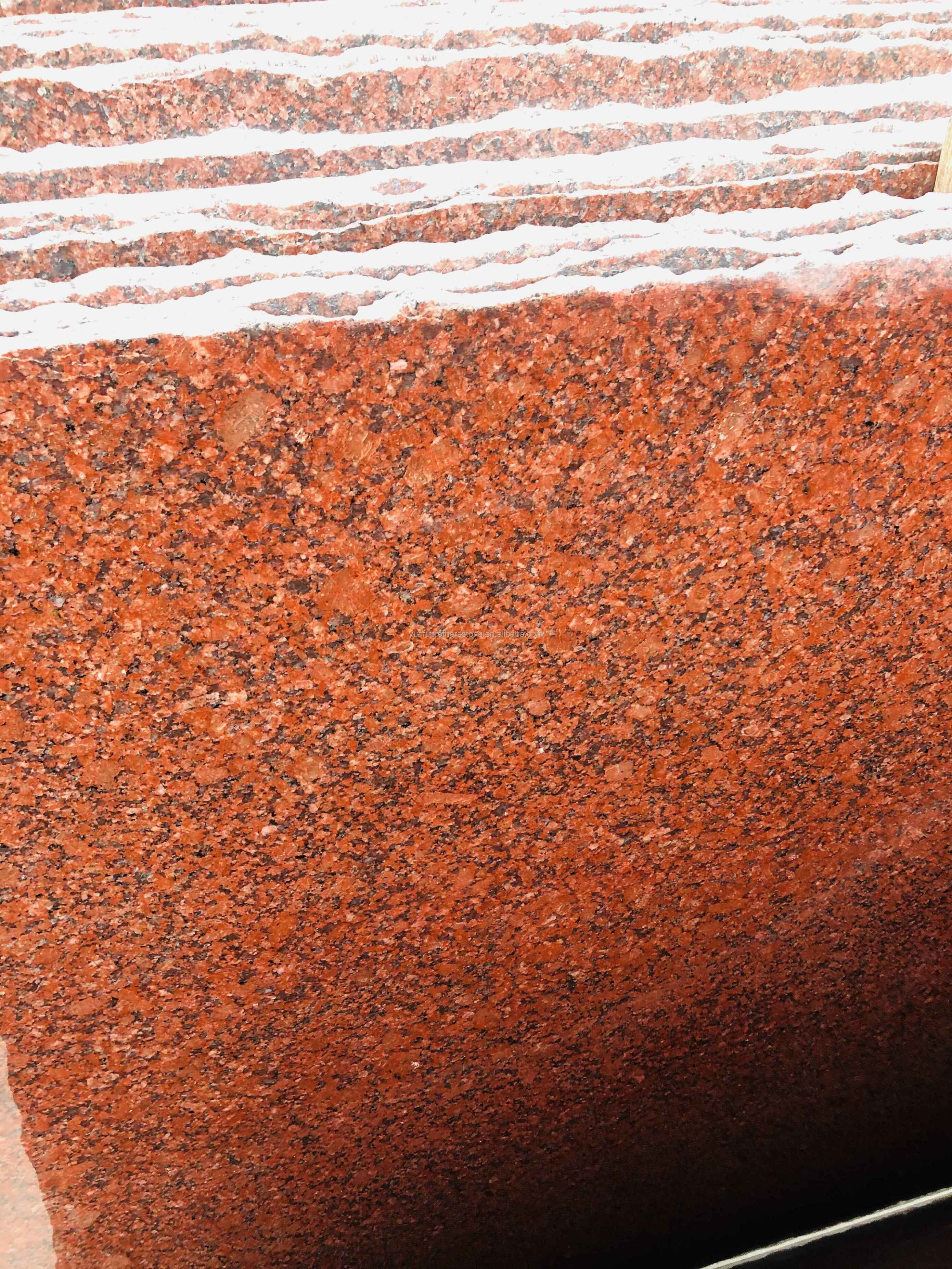 Modern India Red Granite Slabs for Exterior Interior Wall Stones and Door Frame Honed Surface