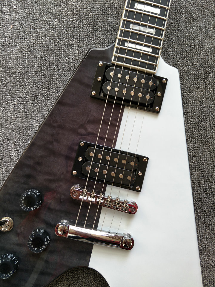 Flying-V 2018 electric guitar,left hand flying V guitar,ebony fingerboard high quality guitar