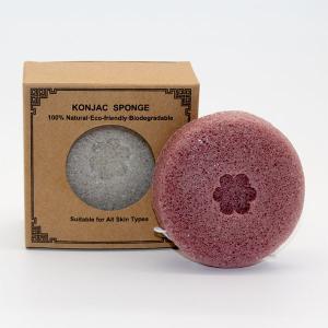 Quality Freeze Drying Round Colorful Sakura Pink Konjac Sponge Removes Dead Skin wholesale