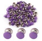 Bright Finish 9mm Double Cap Purple Rivets for Leather Craft Stainless Steel