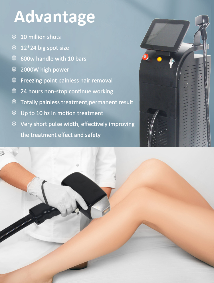 2000w Professional Laser Hair Removal Machine 808 Diode LCD Touch Screen ODM