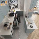 Sale Shaker Grey Solid Wood Kitchen Cabinet with Laminated Bullnose Countertop