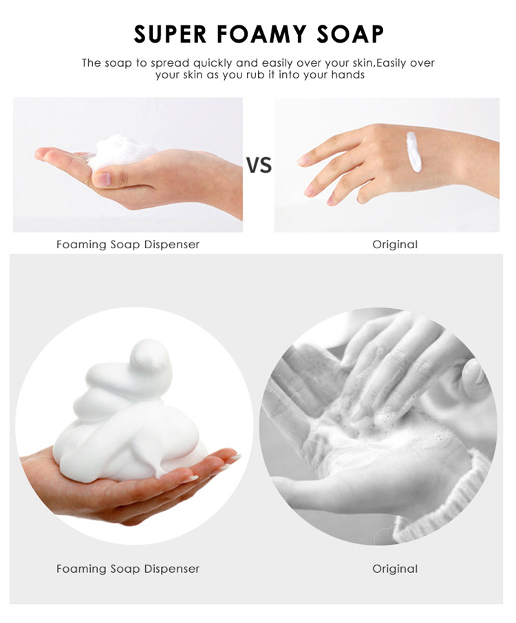 300ml Square PET Plastic Clear Bottle With Foam Pump Cosmetic Packaging