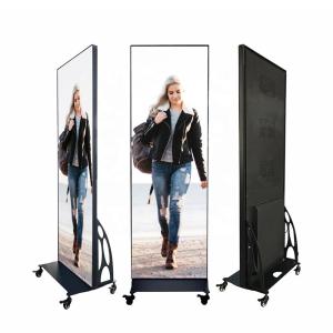 Quality Moveable Outdoor LED Poster Screen Floor Stand Display With Wifi / 4G Control wholesale