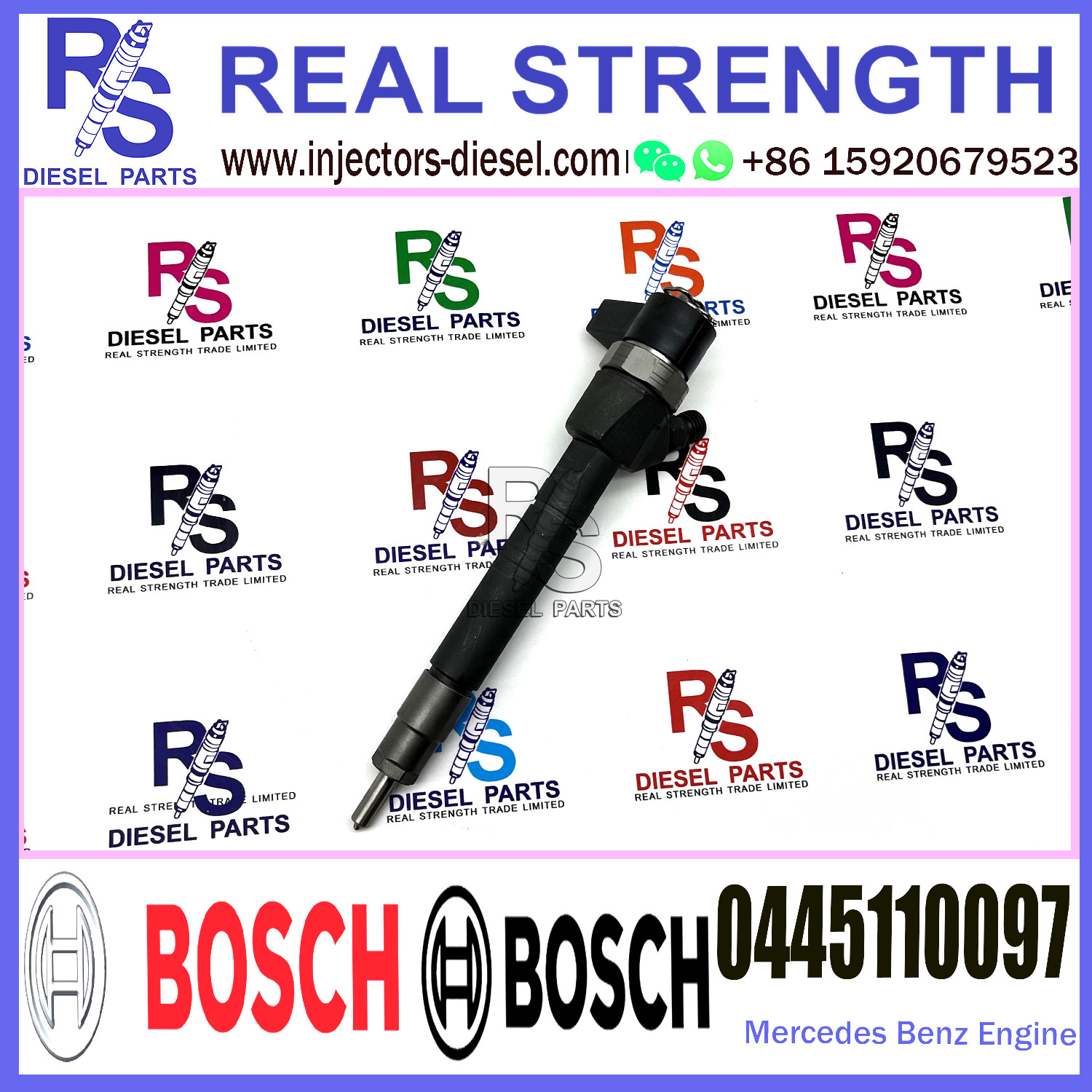 Diesel Fuel Common Rail Injector 0445110096 0986435064 For Mercedes-Benz 2.2CDi/2.7CDi Engine
