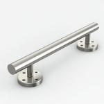 Sleek 316 Stainless Steel Handrails with Round Cover Plate for Glass Balustrades