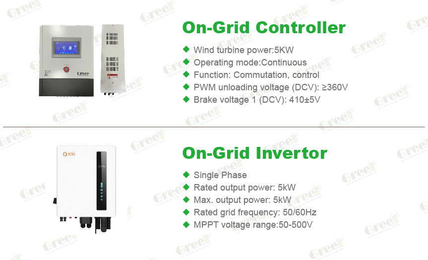 5kw Residential Solar Power System Grid Tie Generator Wind Turbine Technology