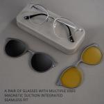 Full Rim Frame Magnetic Pure Titanium Business Aluminum Clip On Glasses