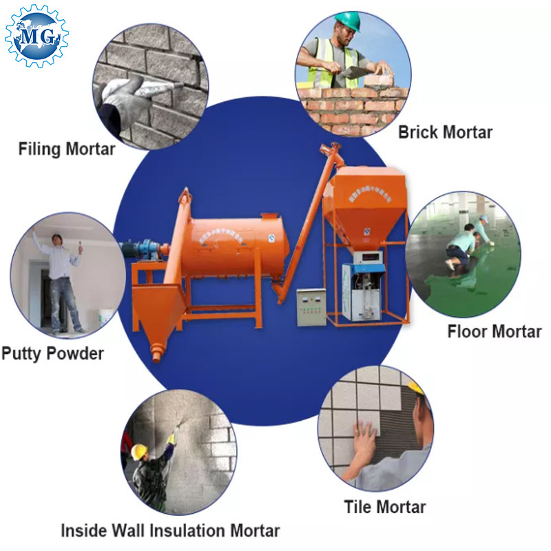 4 - 5T/H Semi Automatic Dry Mortar Production Line Tile Adhesive Making Machine