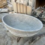 White Oval Marble Bathtub Natural Stone Bathroom Bath Freestanding European